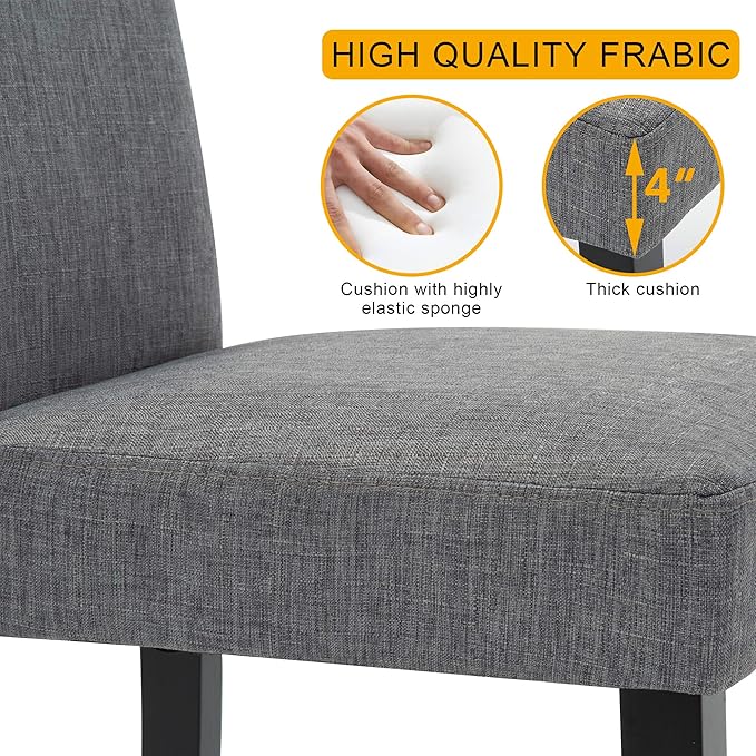 LSSPAID Dining Chairs Set of 2, Modern Stylish Fabric Upholstered Parson Chai...