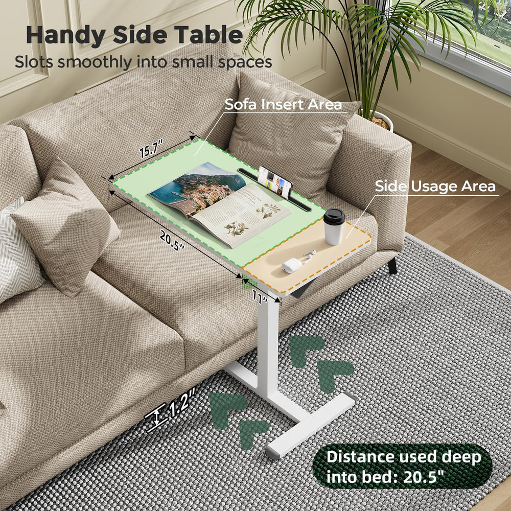 Gibbon Mounts 32” Rolling Mobile Standing Desk, Bedside Table with Wheels