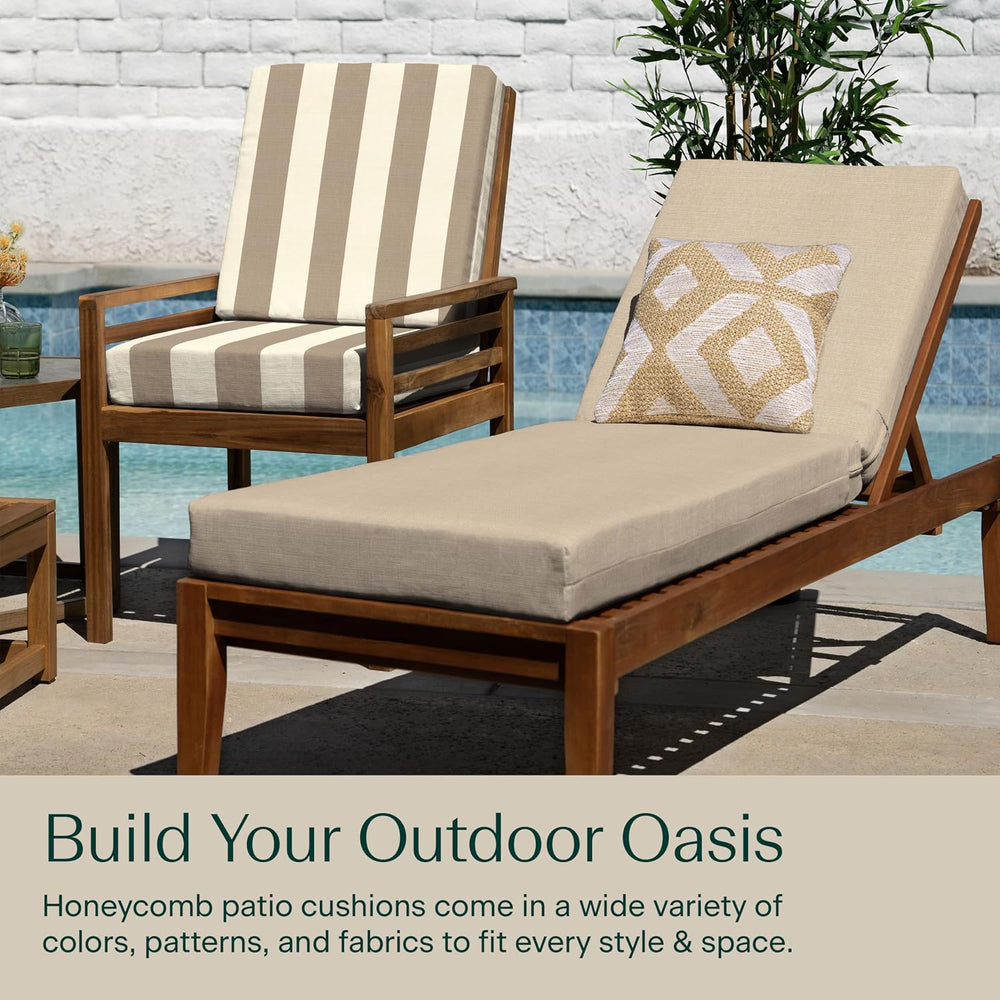Honeycomb Outdoor Heritage Chaise Cushion for Patio Furniture, 23 x 75