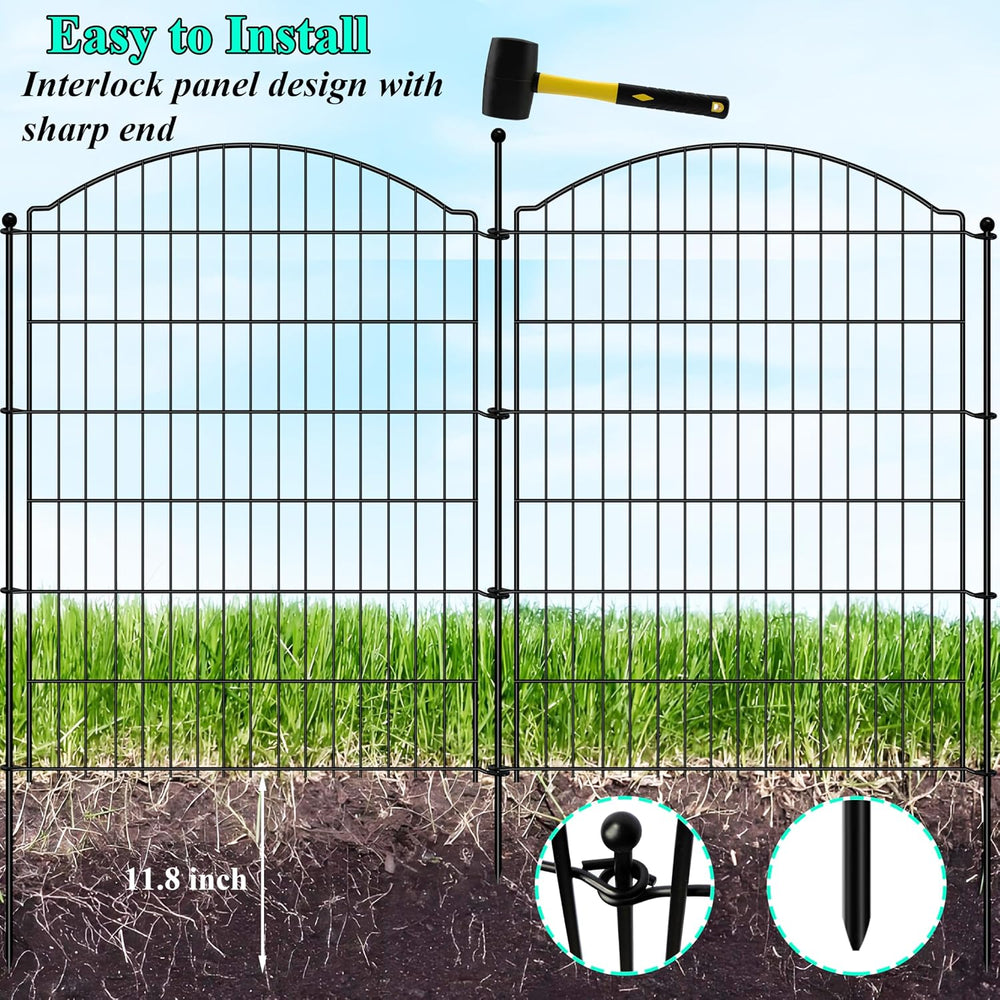 Decorative Garden Fences 40in x 24ft, 10 Pack Outdoor Fencing Animal Barrier ...