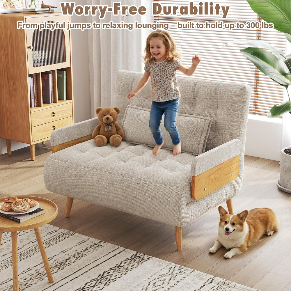 JASIWAY Convertible Sofa Chair Bed, 28" Mid-Century Sleeper for Adults