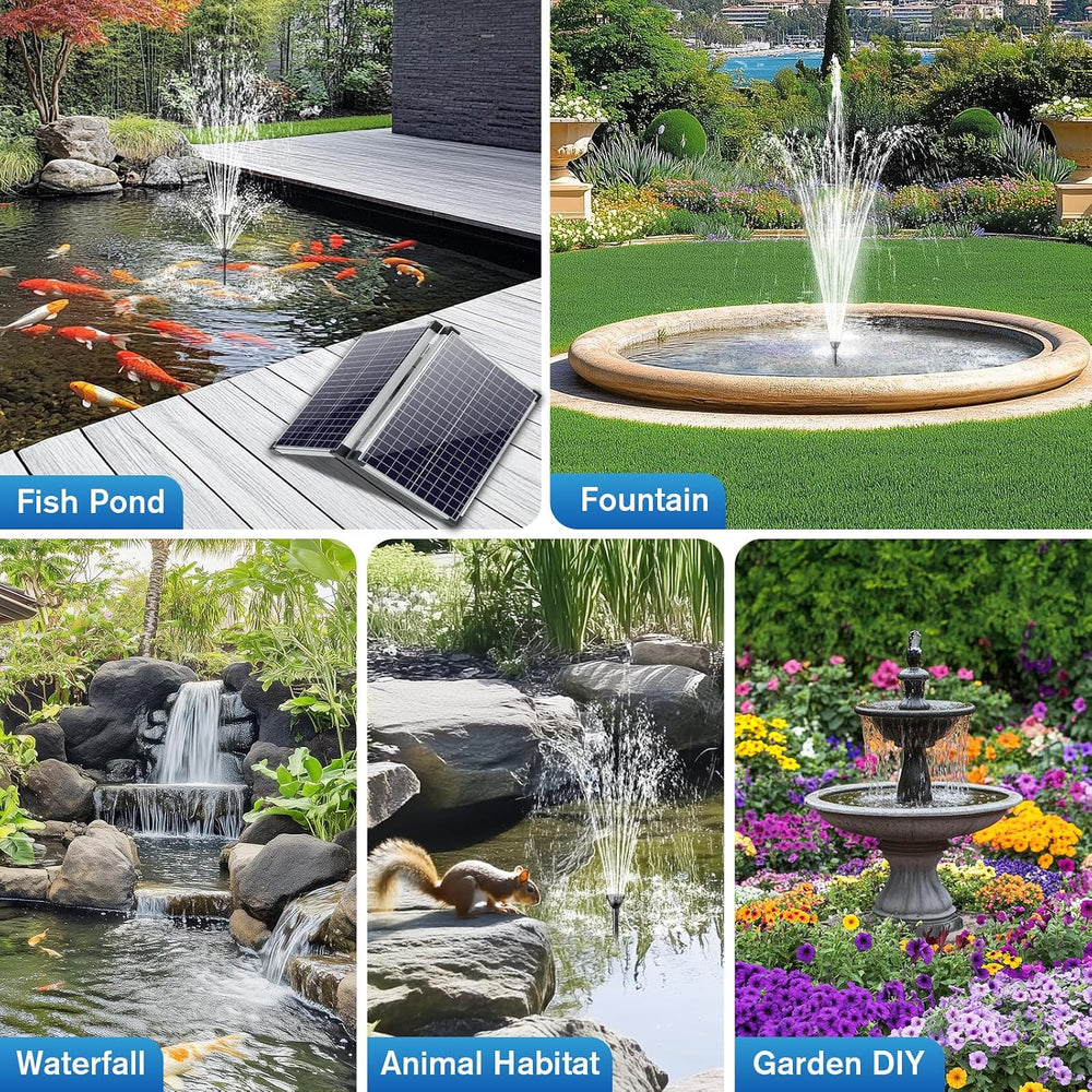 70W Solar Water Pump, Solar Water Fountain with Water Shortage Protection, So...