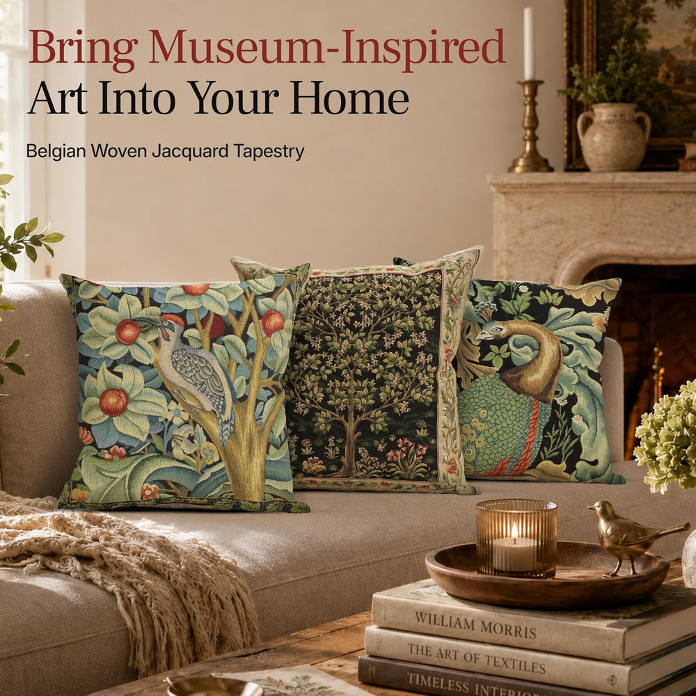 William Morris Orange Tree Tapestry Throw Pillow Cover 18 x 18 in