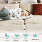 LINSY HOME Modular Sectional Sofa - 123 Inch Oversized Corduroy Cloud Couch with Movable Ottoman Soft Modern Comfy Sofa Set for Living Room Apartment Office, Beige