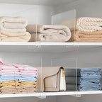 HBlife 24 Pack Clear Shelf Dividers, Vertical Purse Organizer for Closet Perfect for Sweater, Shirts, Handbags in Bedroom and Kitchen, Adjustable Acrylic Bookshelf for Organization