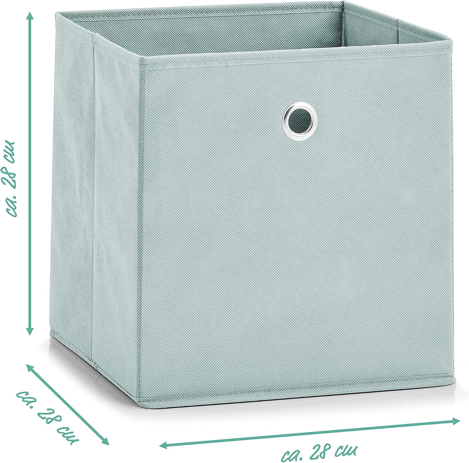 Zeller 14421 Storage Box Non-Woven Approx. 28 x 28 x 28 cm Mint