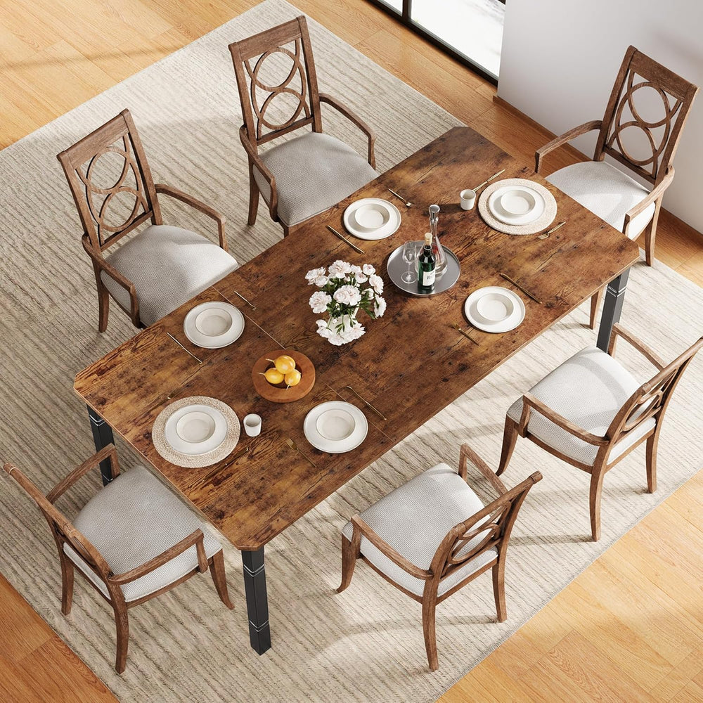 IDEALHOUSE 71" Dining Table for 6-8 People, Modern Rectangular Kitchen T...