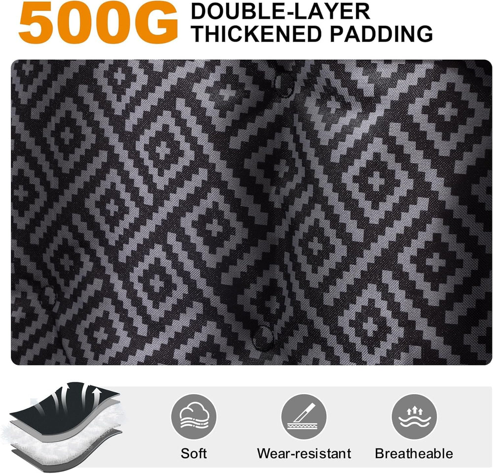 High Back Double Camping Chair Padded Folding Loveseat with Adjustable Pillow...