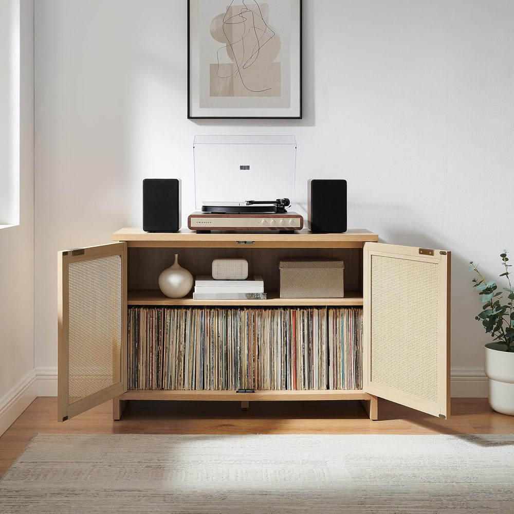 Crosley Furniture Kenji Record Player Cabinet with Vinyl Storage, Media Stand...