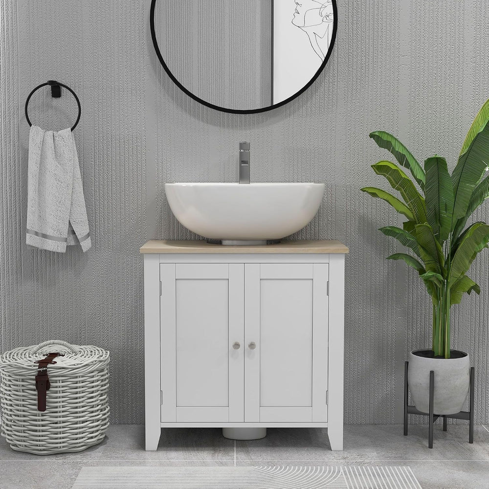 Under-Sink Bathroom Storage Cabinet with Adjustable Shelves