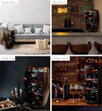 CoTa Global Alexander Wooden Barrel Wine Rack - 8 Bottles Wine Storage Rack, Free Standing Wooden Wine Rack, Liquor Bar Wine Wine Bottle Rack, Rustic Wine Bottle Holder, Wall Mounted Wine Rack