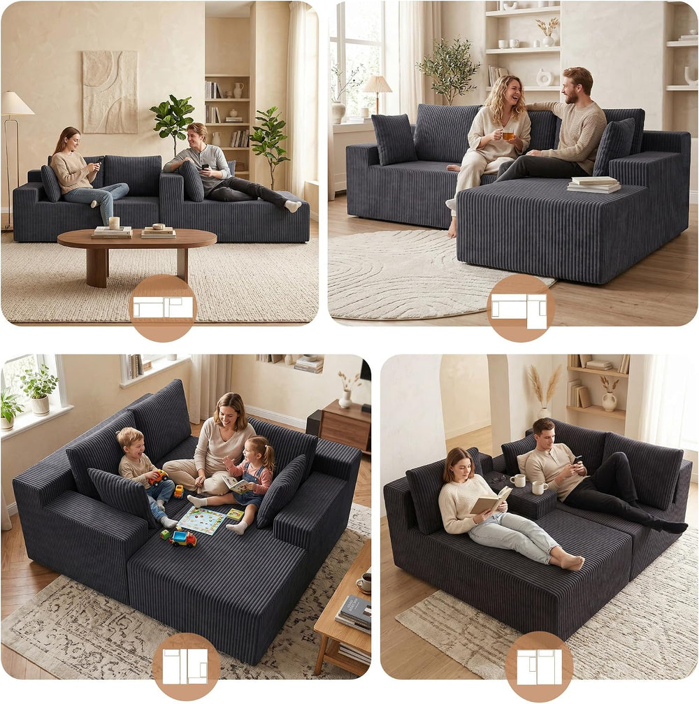 GRUSIGN Cloud Sectional Couches for Living Room, Modular L Shaped Couch with ...