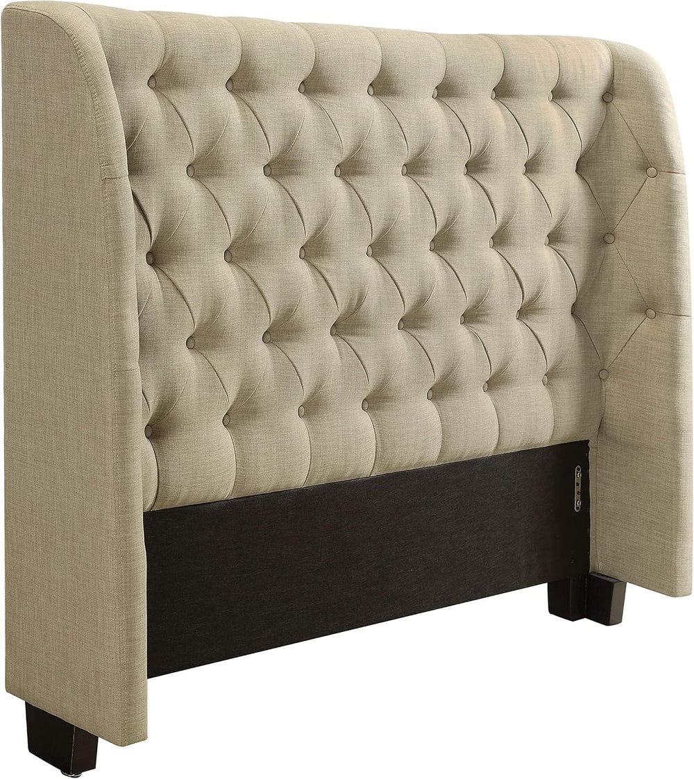 Modus Furniture Geneva Levi Tufted Headboard, Toast Linen, Full