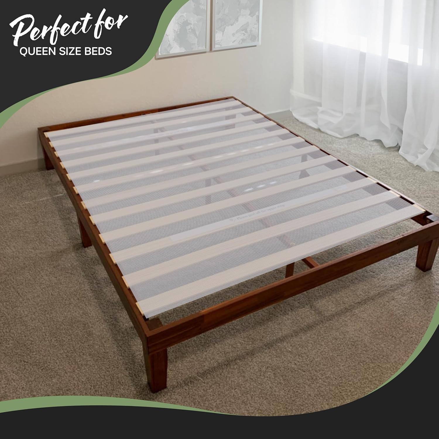 Nevlers 72" x 54" Queen Size Open-Weave Non Slip Mattress Gripper Pad | PVC Foam Non Slip Pad to Keep Bed from Sliding & Movement | Reversible Non-adhesive 6 Ft x 4.5 Ft Mattress Slide Stopper