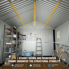10x12 Ft Outdoor Storage Shed, Extra Large Metal Shed with Frame Floor, Lockable Doors, 2 Windows, Outside Steel Tiny House Ideal for Garden, Backyard, Patio Utility, Tool Storage