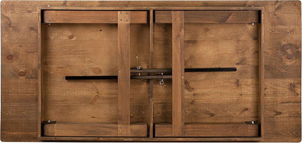 Flash Furniture Hercules Series 7' x 40" Rustic Solid Pine Folding D...
