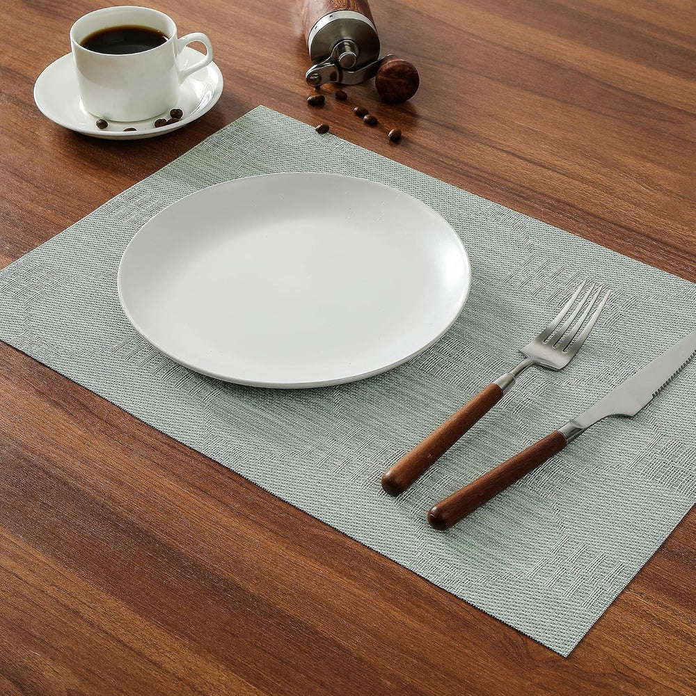 Mint Cream Placemats Set of 12 - Heat Resistant Non-Slip Place mats for Dinin...