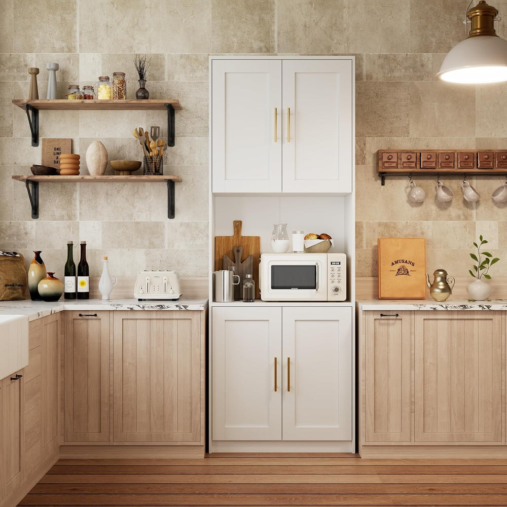 85" Kitchen Storage Cabinets,Corner Pantry Cabinet,Tall Bathroom Cabinet...