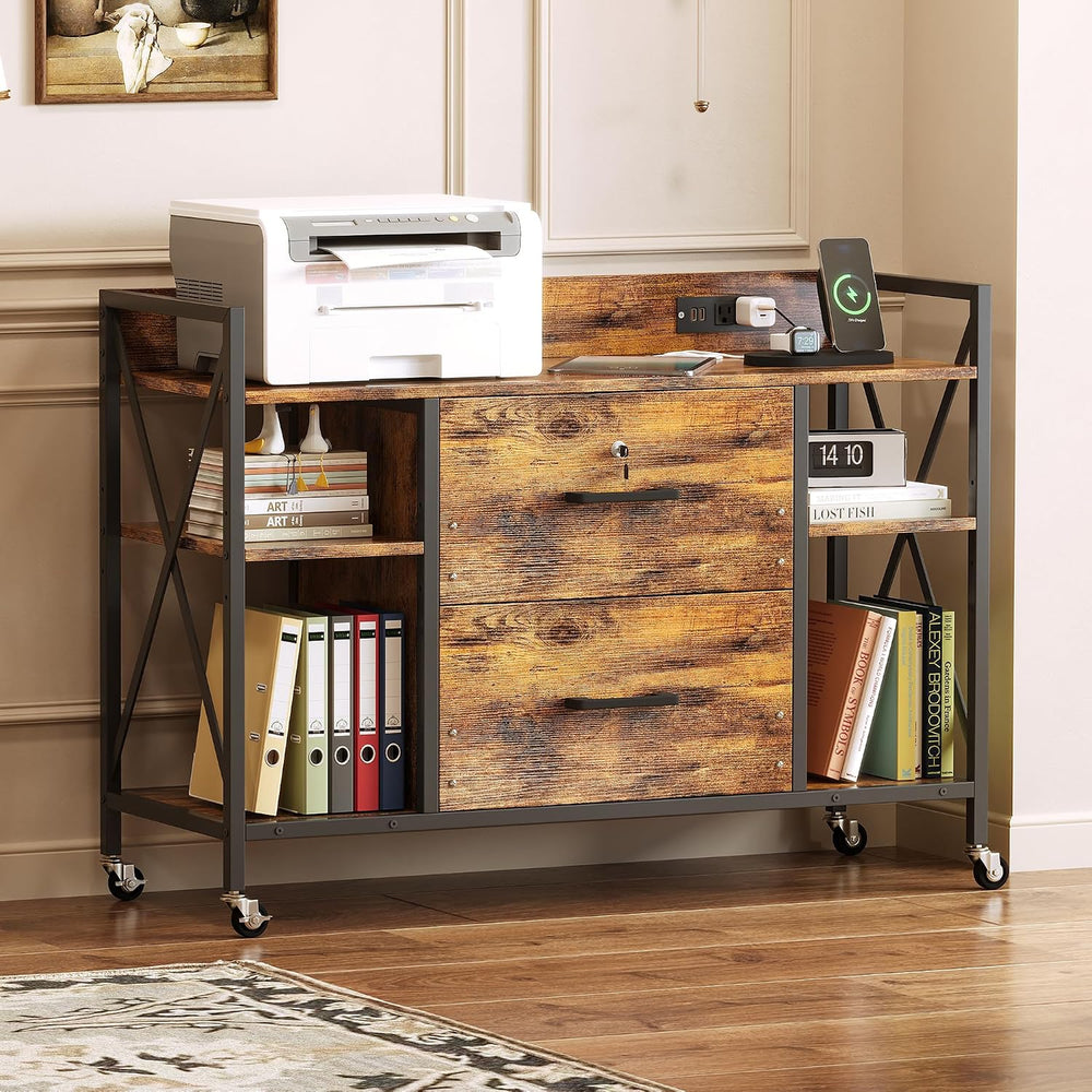 Office File Cabinet, 2 Drawer File Cabinets with Lock, Filing Cabinet with Po...