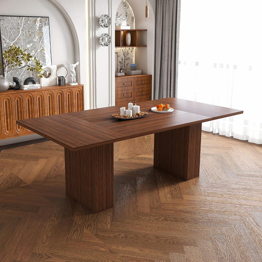 kevinplus78.74'' Rectangular Wood Dining Table with Hidden Storage Sp...