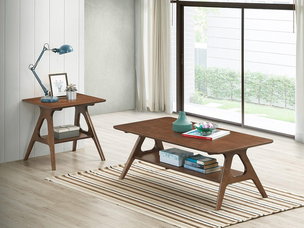 Roundhill Furniture Arona 3-Piece Coffee Table Set, Coffee Table and Two End ...