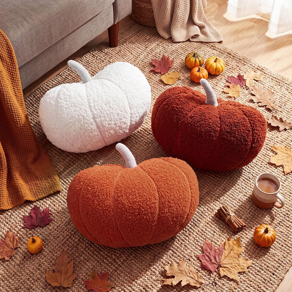 Konohan 3 Pcs Pumpkin Pillows Fall Stuffed Pumpkin Plush Pillow for Autumn Ha...