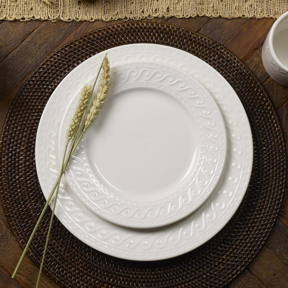 Pfaltzgraff Sylvia Dinnerware Set 32-Piece Service for 8 - White Porcelain Di...