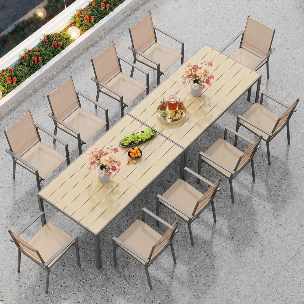 Ahomly Patio Table and Chairs Set for 6, Outdoor Dining Set