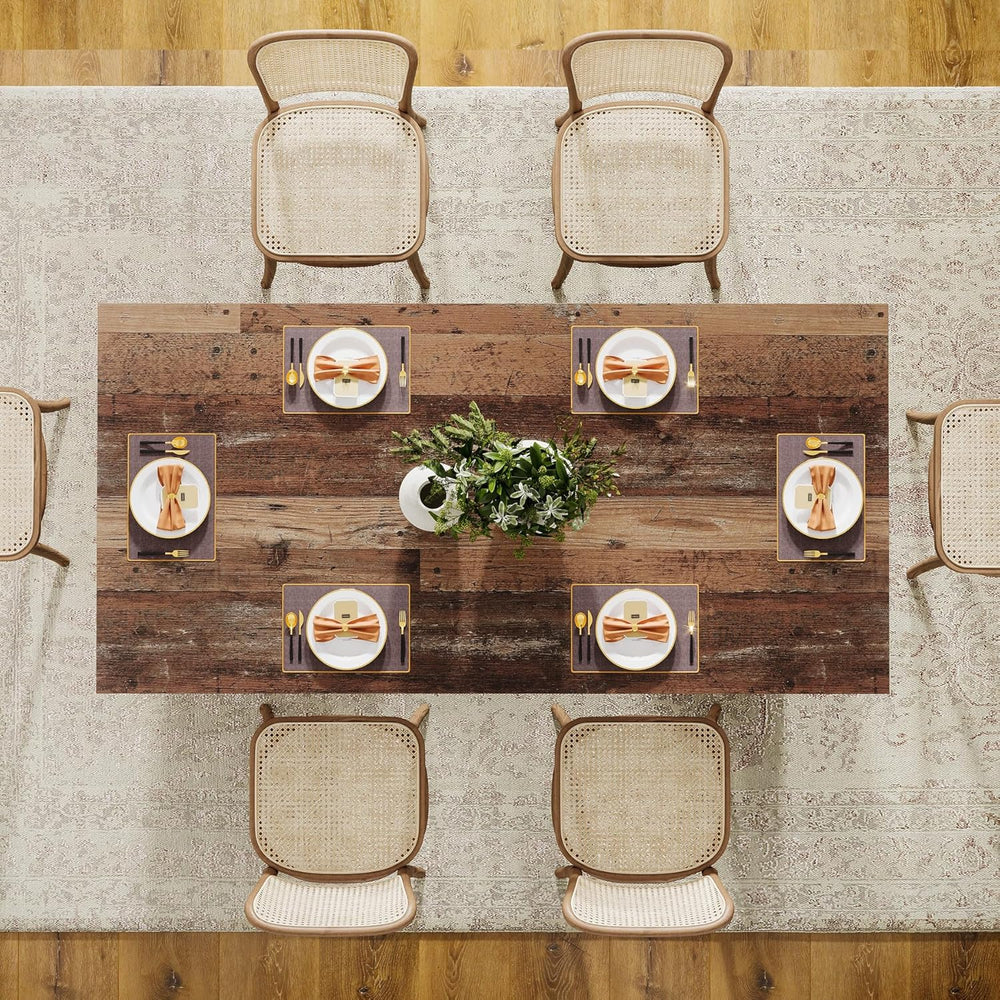 Tribesigns Farmhouse Dining Table for 4 to 6 People, 63-inch Rectangle Wooden...