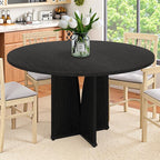 Round Dining Table for 4, 39" Small Dinner Table with Cross Base Round Black Kitchen Tables for Dining Room, Kitchen, Living Room