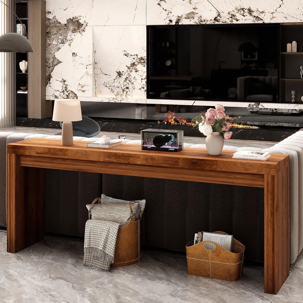 70 Inch Long Entryway Table, Narrow Console Table for Foyer Hallway Living Ro...