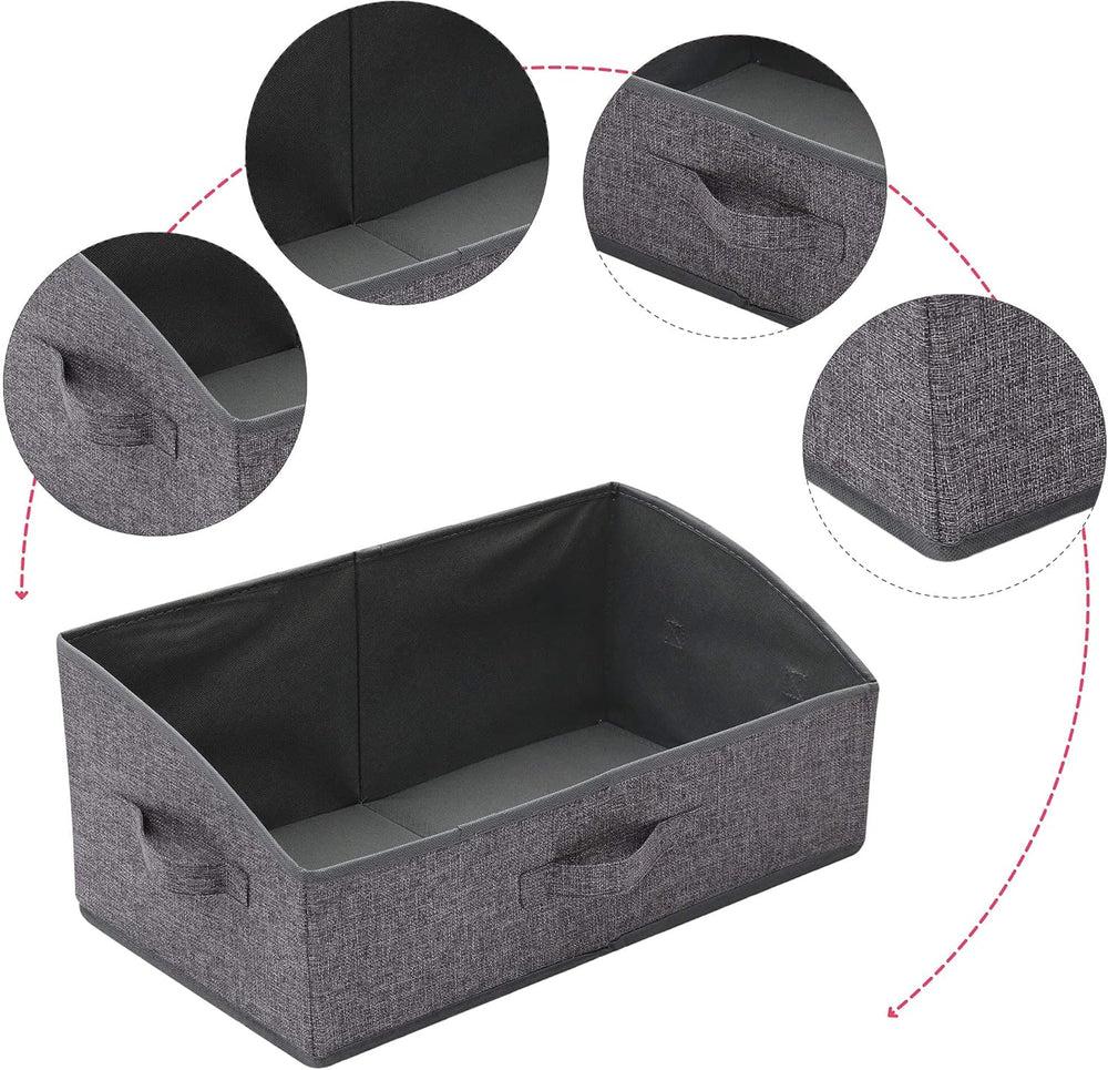 TENABORT 6 Pack Trapezoid Large Foldable Closet Storage Bins with Handle, Fab...