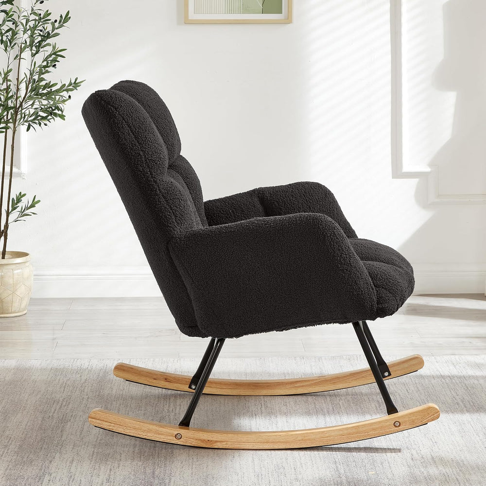 Adulto Bedroom Rocking Chair Indoor Outdoor Teddy Fabric Upholstered G,A3 | E...