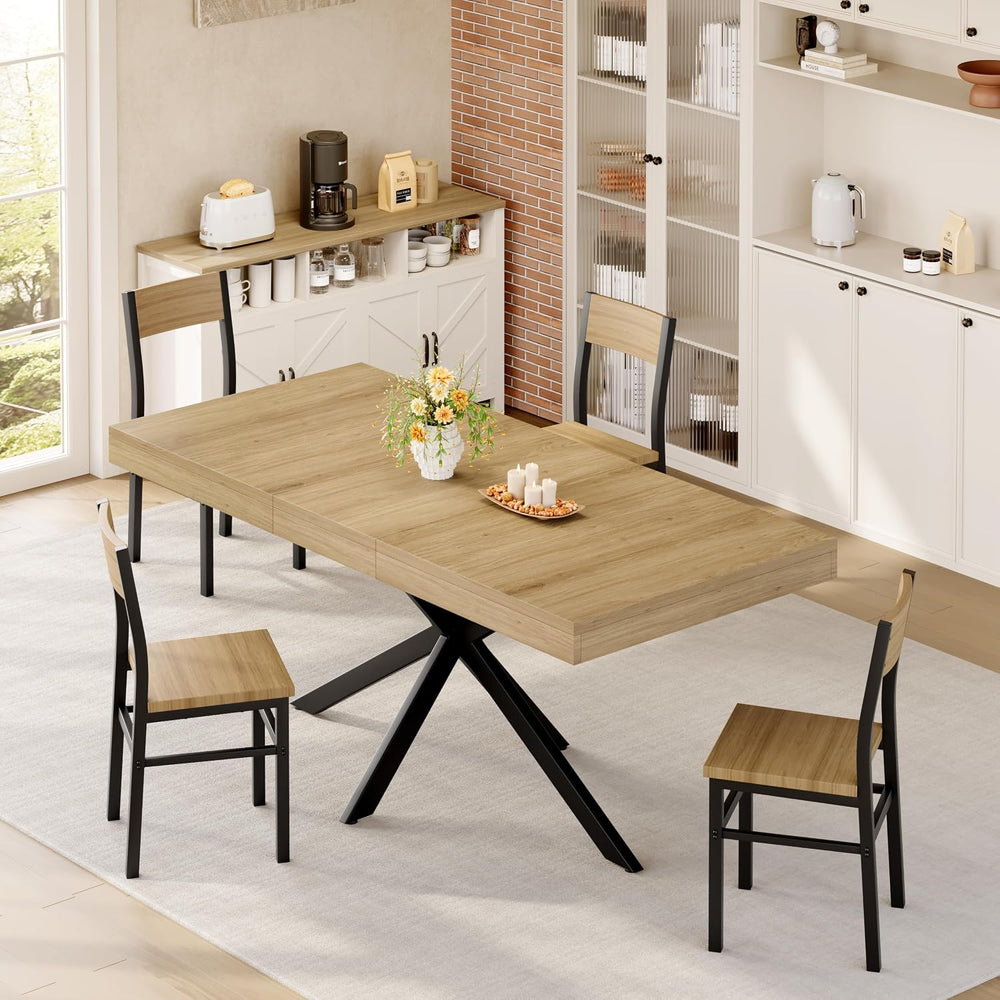 MECHYIN 55''-70.9'' Extendable Dining Room Table for 4-6-8, R...