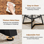 IRONCK 47.2" Round Dining Table for 4, Industrial Kitchen Table with Large Storage Shelf, Space Saving Wood Circle Dinner Table for Kitchen & Dining Room, Vintage