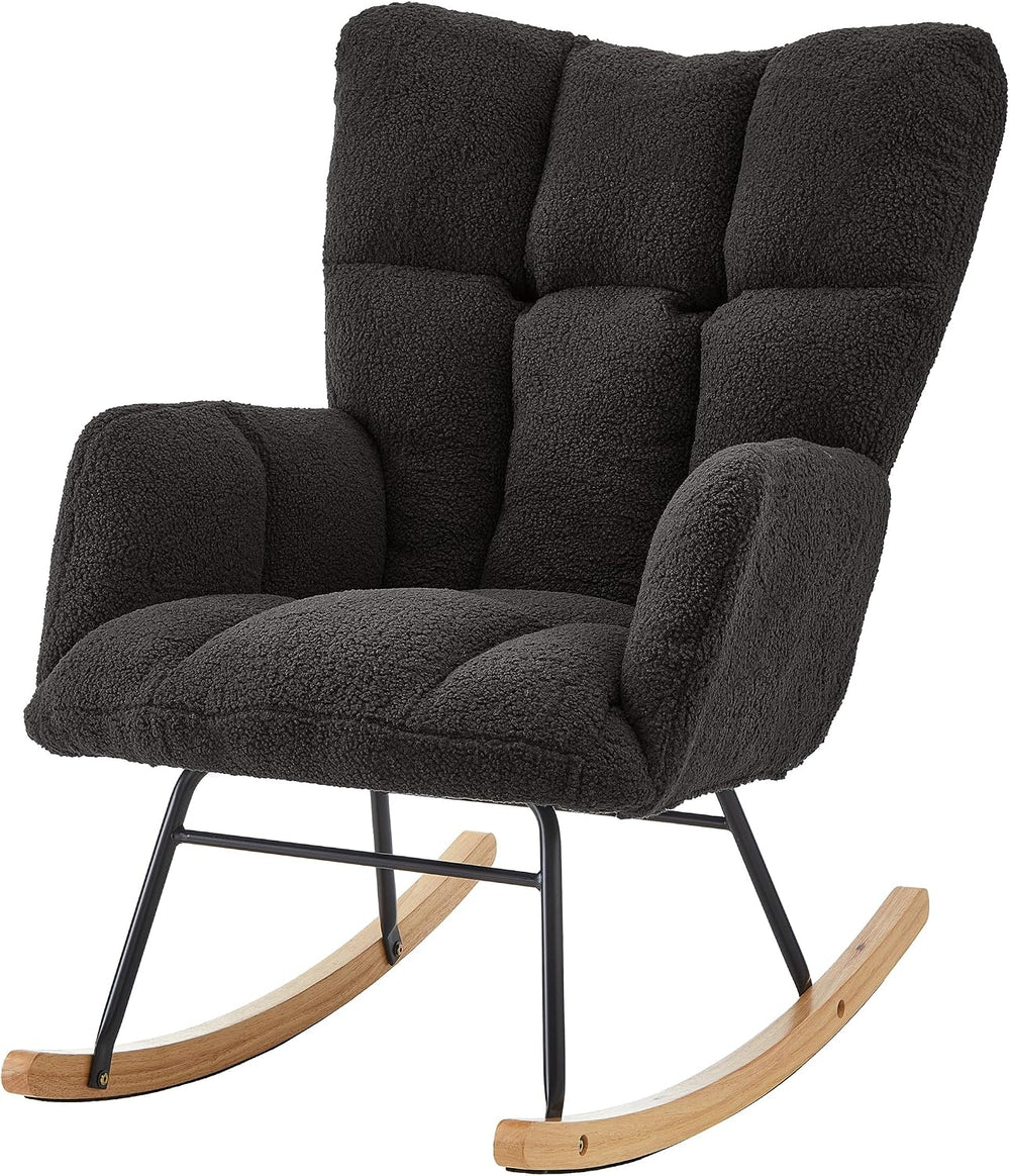 Adulto Bedroom Rocking Chair Indoor Outdoor Teddy Fabric Upholstered G,A3 | E...