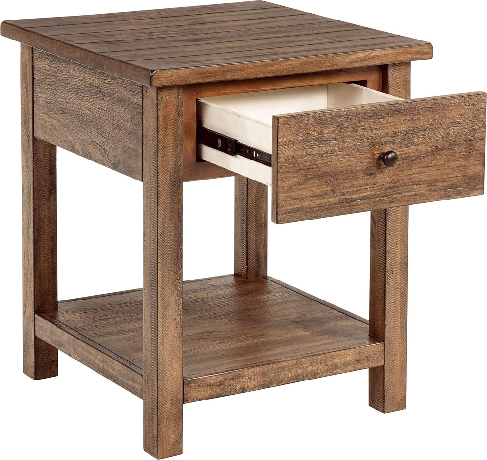 Coaster Home Furnishings Payne 1-Drawer Wood End Table with Shelf Distressed ...