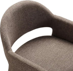 Modway Talia Upholstered Fabric Dining Armchair in Mocha - Modern Curved Dining Chair with Open-Back - Living Room Barrel Lounge Chair - Single Upholstered Accent Chair with Arms