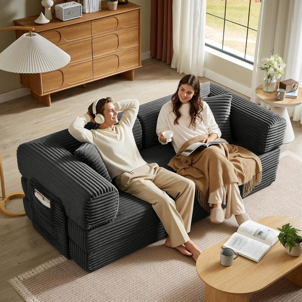 AUGOP Futon Sofa Bed Couch for Living Room,Pull Out Couch with Sleeper Sofa,D...