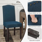 LSSBOUGHT Upholstered Dining Chairs Set of 4 Dining Room Chairs Kitchen Chairs with Solid Wood Frame and Nailhead Trim, Teal