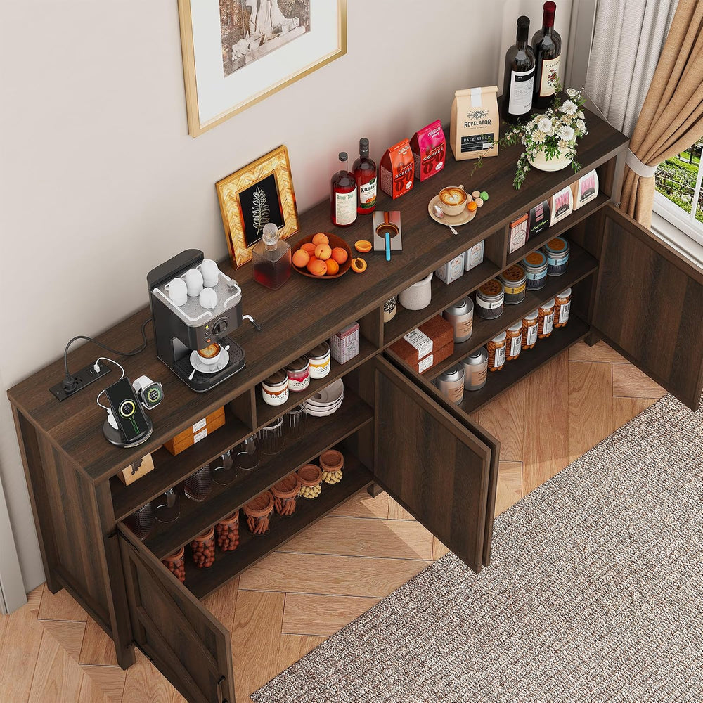 knoworld Buffet Sideboard with Storage Farmhouse with 4 Doors, 55'' L...