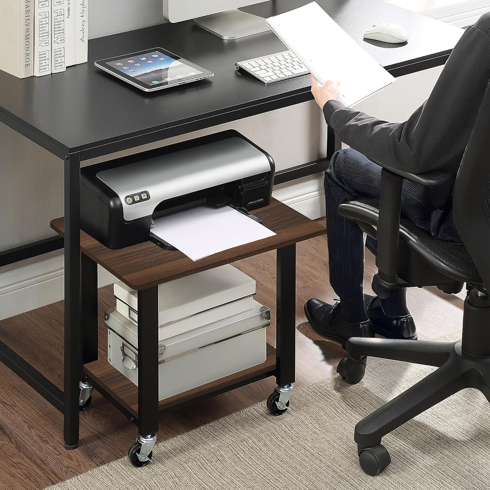 SunnyPoint 2-Tier Mobile Stand with Lockable Wheels — Printer Cart, Mini Frid...