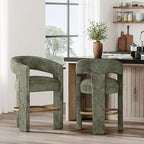 Jofran Upholstered Counter Stool with Arms – Versatile Barstools – Stylish Seating for Kitchen Dining Room or Home Bar, Forest, Single Stool