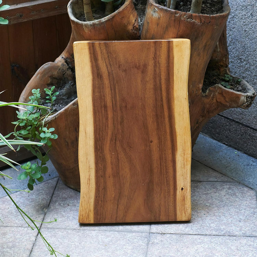 Wood Slice Slab Side Table Top 19.7"x13.8"x1.96" Rectangle Han...