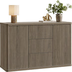 SICOTAS Buffet Cabinet with Storage 54.7" Large Modern Accent Storage Cabinet with Doors and Shelves Fluted Sideboard Credenza Buffet Table Coffee Bar for Living Room Kitchen Dining Room, Grey Alder