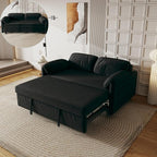 ERYE 3 in 1 Loveseat Sofa Convertible Sleeper Sofabed,Functional Recliner Daybed Love Seat Sofa&Couch W/Pull Out Couch Bed, Reclining Backrest and Pillows Armrests for Office Apartment RV Living Room