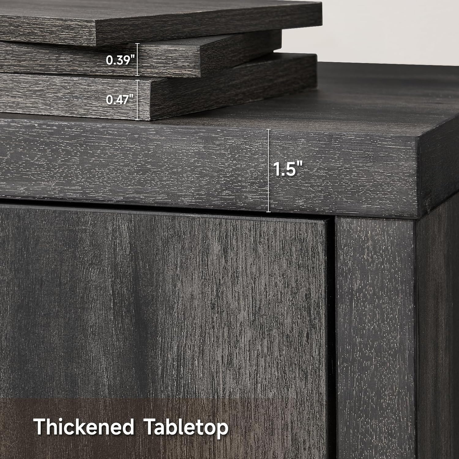 ONBRILL Buffet Cabinet with Storage, 63" Sideboard Cabinet with 4 Doors & Shelves, Wooden Kitchen Coffee Bar Credenza Storage for Living Room, Hallway (63" Wide), Black