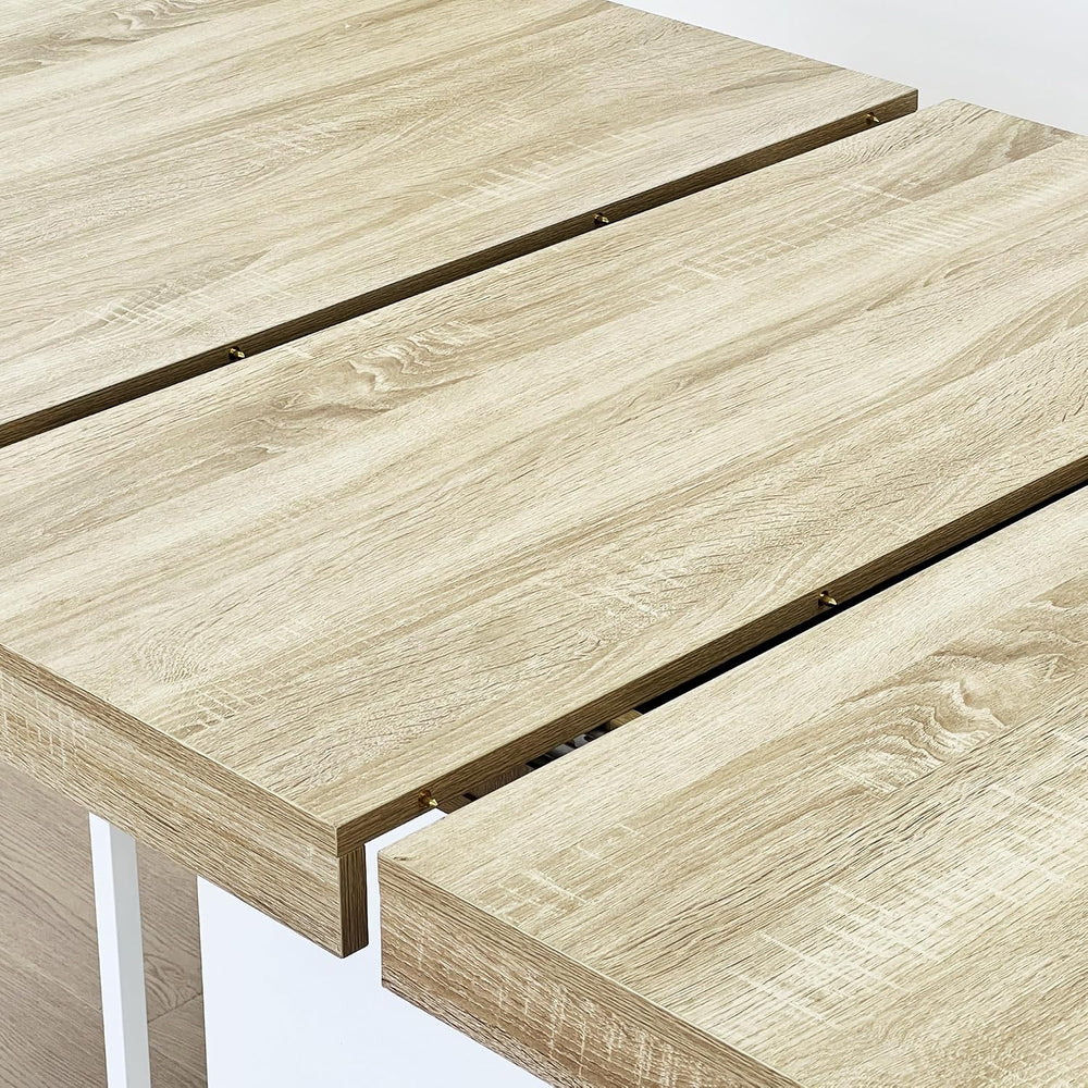 78.74"-62.99" Extendable Rectangle Dining Table for 6-10 Person,Whi...