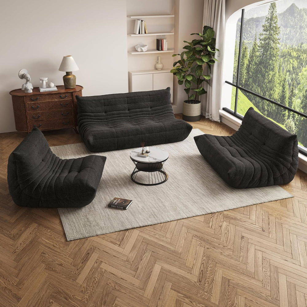 Giant Bean Bag Chair for Adults,Comfy Lazy Fireside Accent Chair with Memory ...