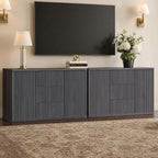 SICOTAS Buffet Cabinet with Storage 54.7" Large Modern Accent Storage Cabinet with Doors and Shelves Wooden Fluted Sideboard Credenza Buffet Table Coffee Bar for Living Room Kitchen Dining Room